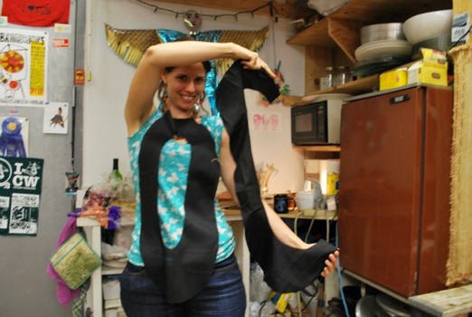 Artist Athena Soules is helping to construct a 10-foot-tall, 18-foot long banner that will read 